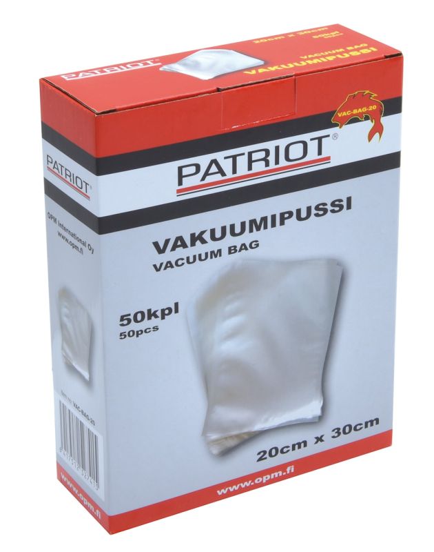 Patriot Vacuum bag 20cm x 30cm. 50bags