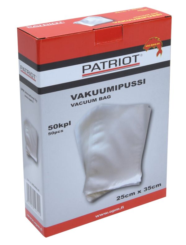 Patriot Vacuum bag 25cm x 35cm. 50bags